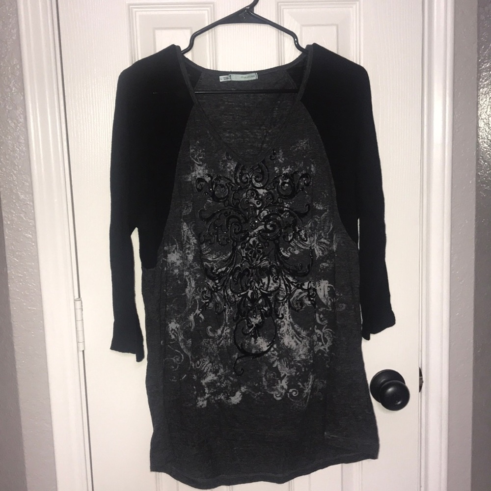 Euc Size L Large Maurice’s Baseball Screen Tee - image 1